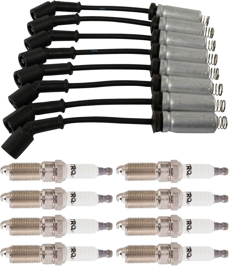 TRQ Ignition Kit Spark Plugs Wire Set Compatible with 15-21 Cadillac 14-21 Chevrolet 14-20 GMC 5.3L 6.2L V8 - Image 3